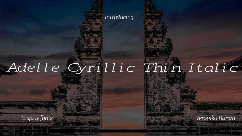 Adelle Cyrillic Thin Italic Font Sample Image 1