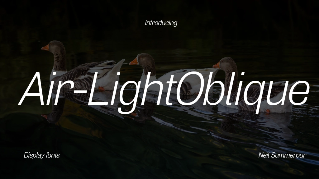 Air Light Oblique Font Sample Image 1