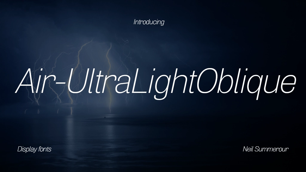 Air Ultra Light Oblique Font Sample Image 1