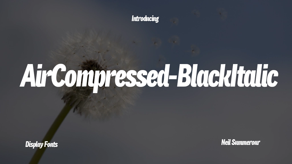 Air Compressed Black Italic Font Sample Image 1