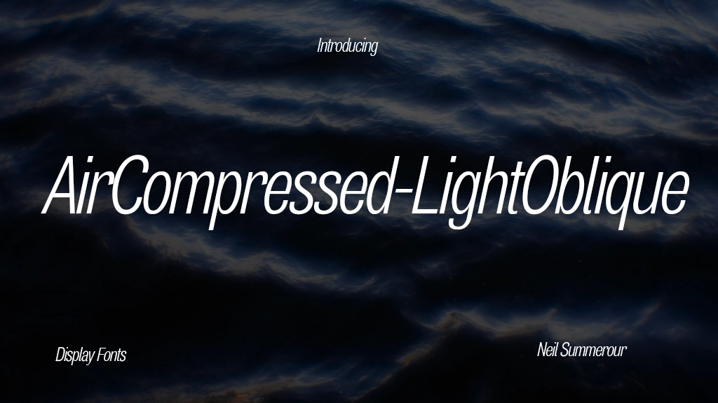 Air Compressed Light Oblique Font Sample Image 1