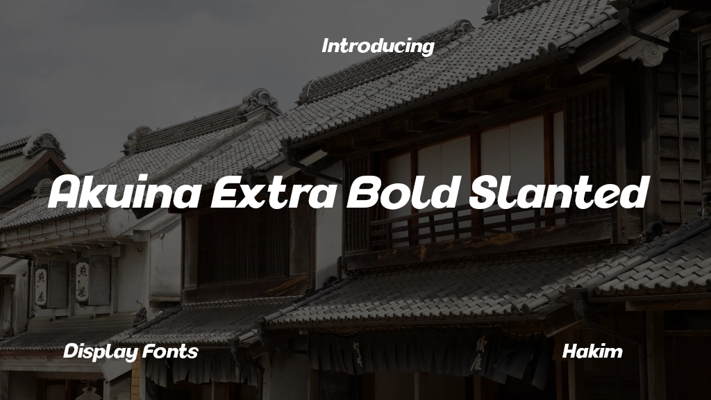 Akuina Personal use Extra Bold Slanted Font Sample Image 1