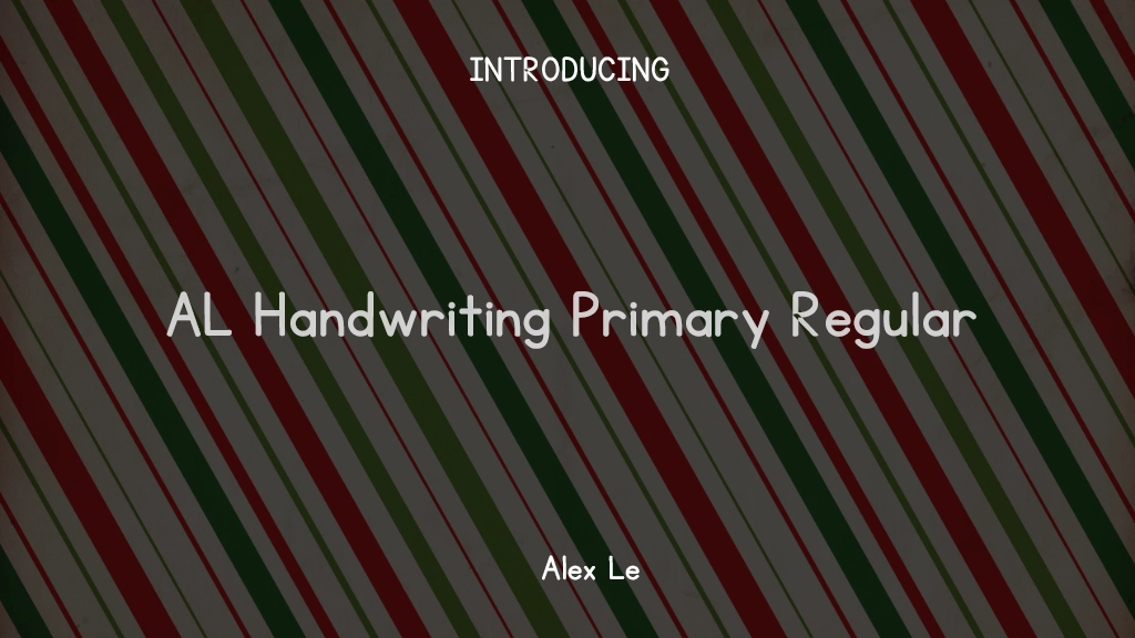 AL Handwriting Primary Regular 字体样本图像  1