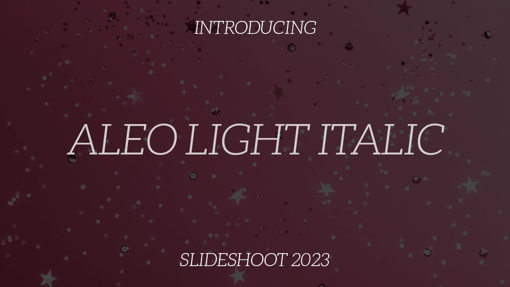 Aleo Light Italic Imagens de amostra de fonte  1