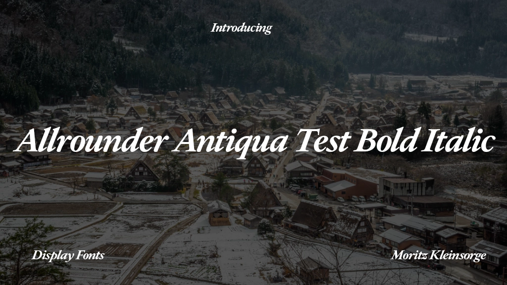 Allrounder Antiqua Test Bold Italic Font Sample Image 1