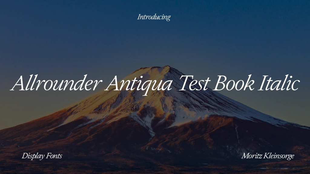 Allrounder Antiqua Test Book Italic Font Sample Image 1