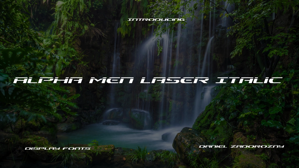 Alpha Men Laser Italic Font Sample Image 1