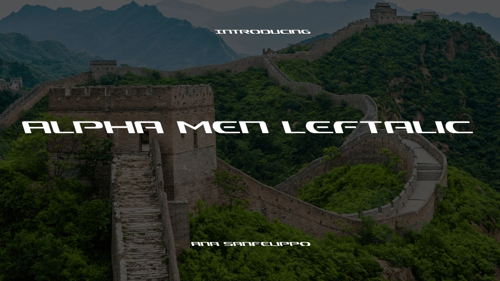 Alpha Men Leftalic Font Sample Image 1