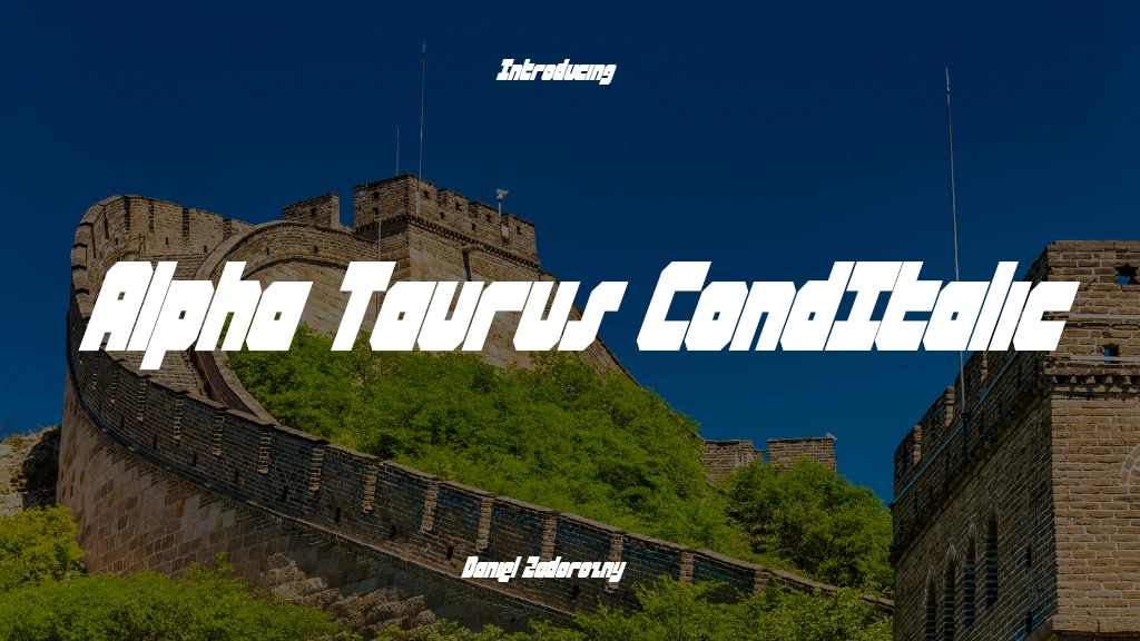 Alpha Taurus CondItalic Font Sample Image 1