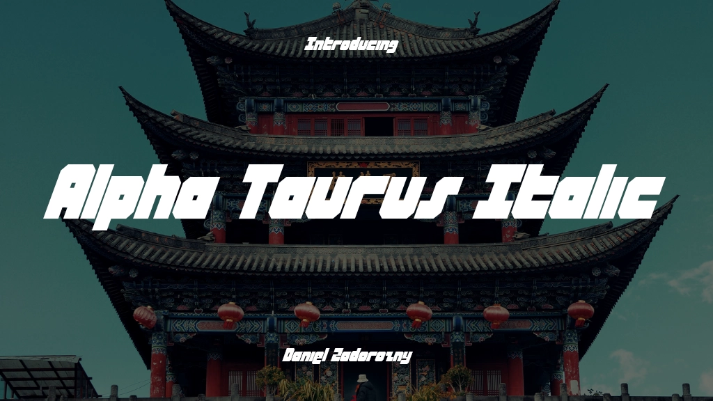 Alpha Taurus Italic Font Sample Image 1