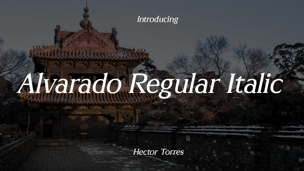 Alvarado Regular Italic Font Sample Image 1