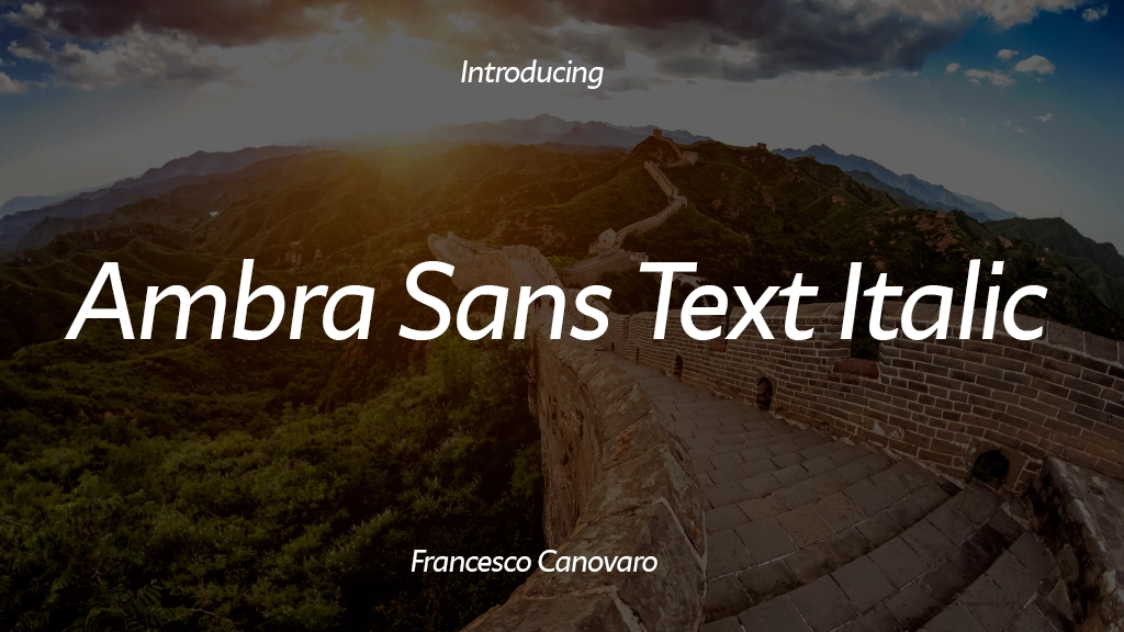 Ambra Sans Text Trial Italic Font Sample Image 1