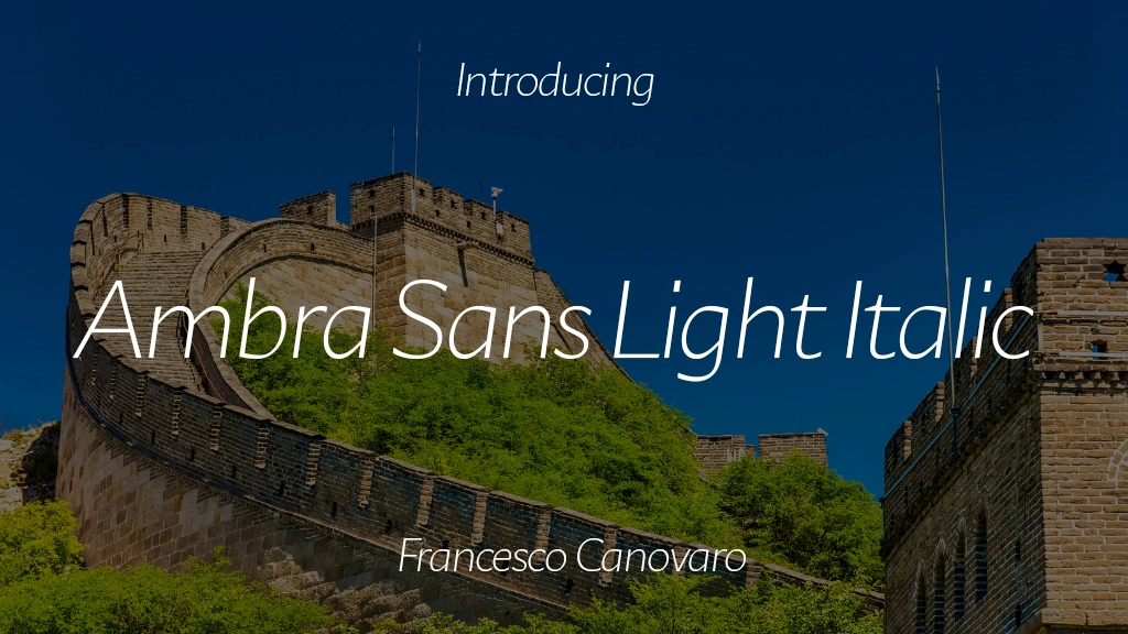 Ambra Sans Text Trial Light Italic Font Sample Image 1