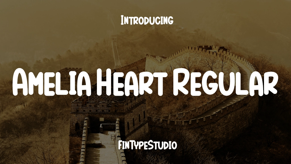 Amelia Heart Regular Font Sample Image 1