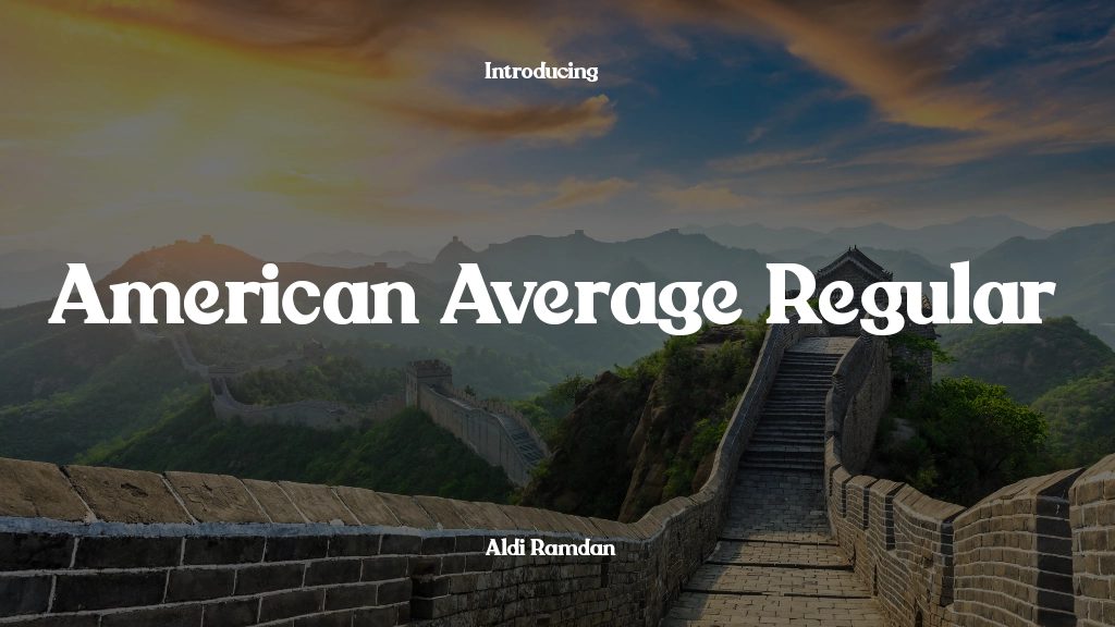 American Average Regular Font Sample Image 1