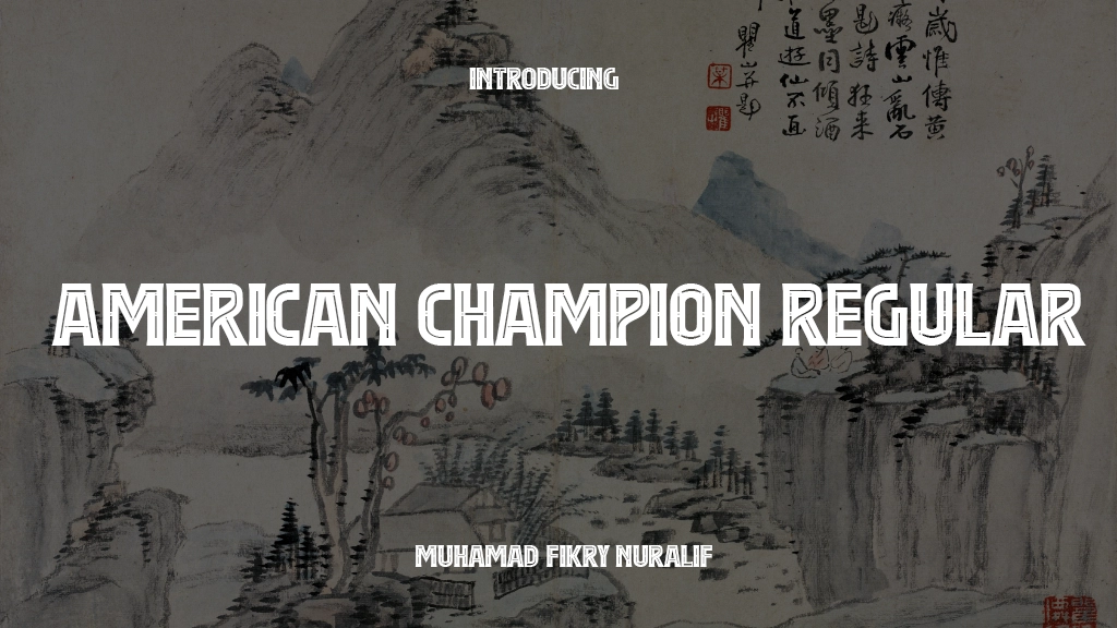 American Champion Regular Font Sample Image 1