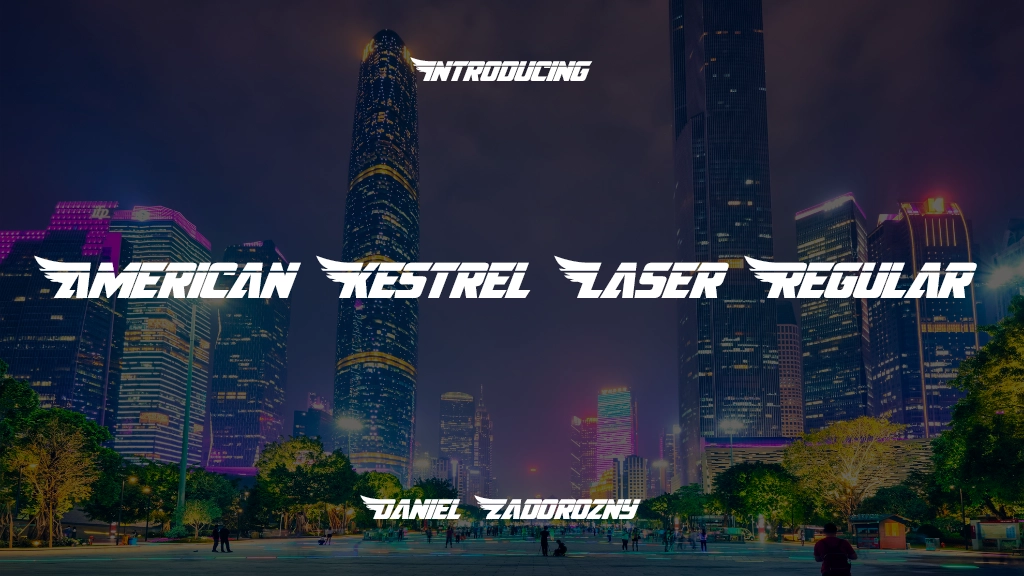 American Kestrel Laser Regular Font Sample Image 1