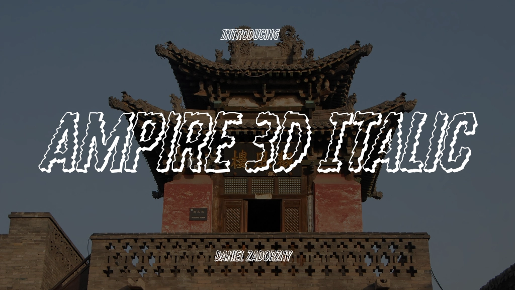 Ampire 3D Italic Font Sample Image 1