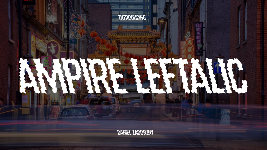 Ampire Leftalic Font Sample Image 1