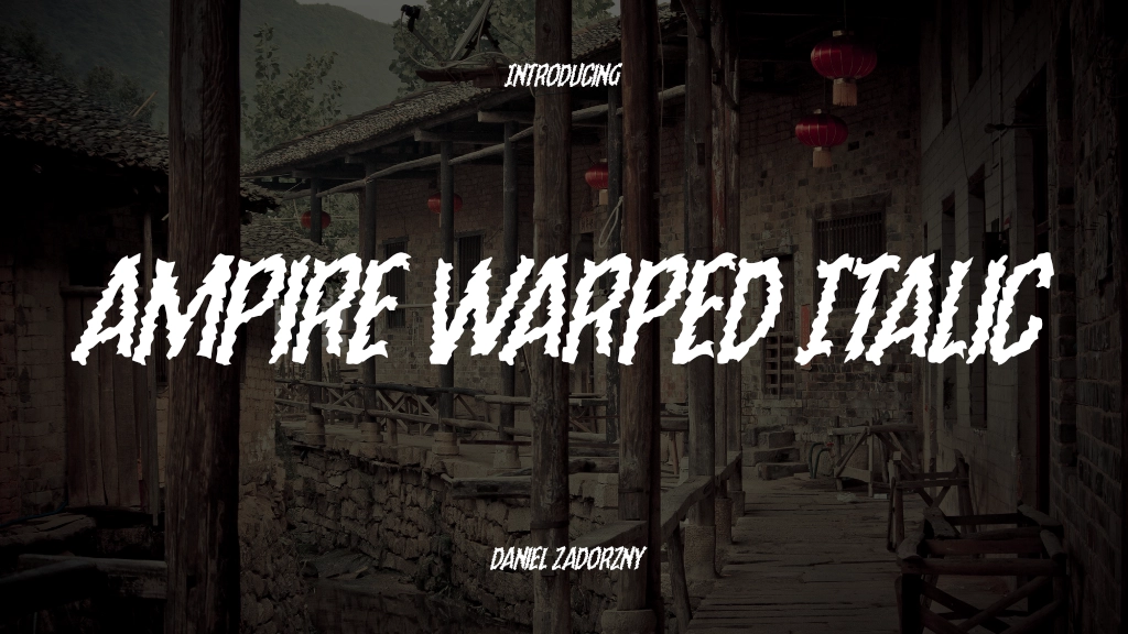 Ampire Warped Italic Font Sample Image 1