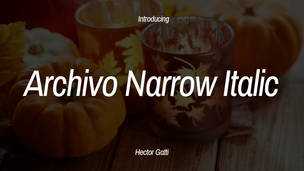 Archivo Narrow Italic Font Sample Image 1