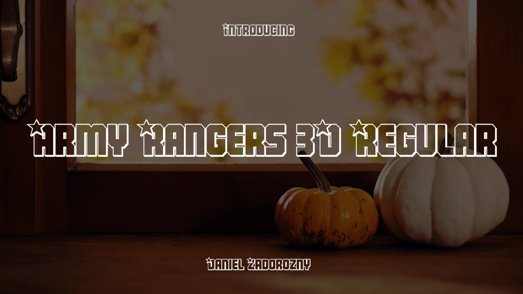 Army Rangers 3D Regular Font Sample Image 1