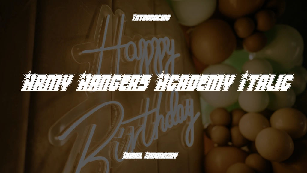 Army Rangers Academy Italic Font Sample Image 1