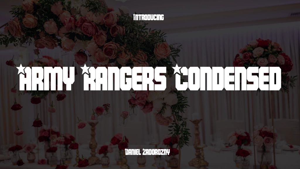 Army Rangers Condensed Condensed Font Sample Image 1