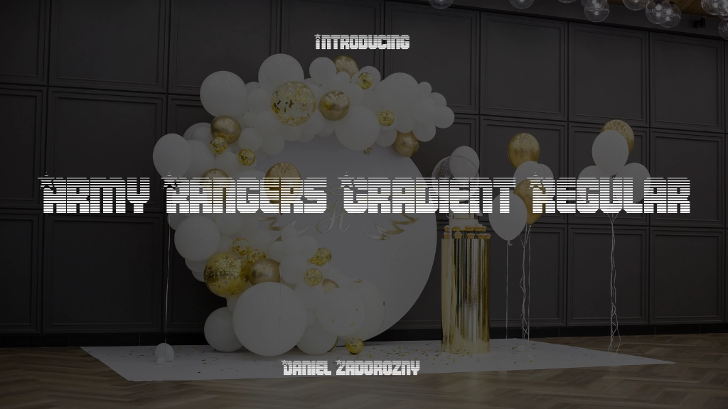 Army Rangers Gradient Regular Font Sample Image 1