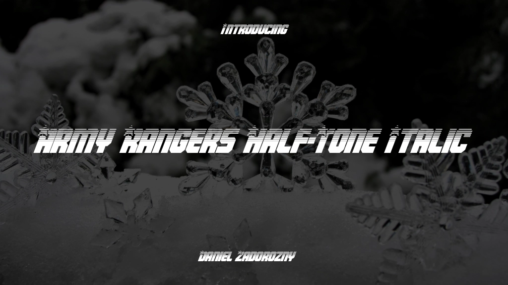 Army Rangers Half-Tone Italic Font Sample Image 1