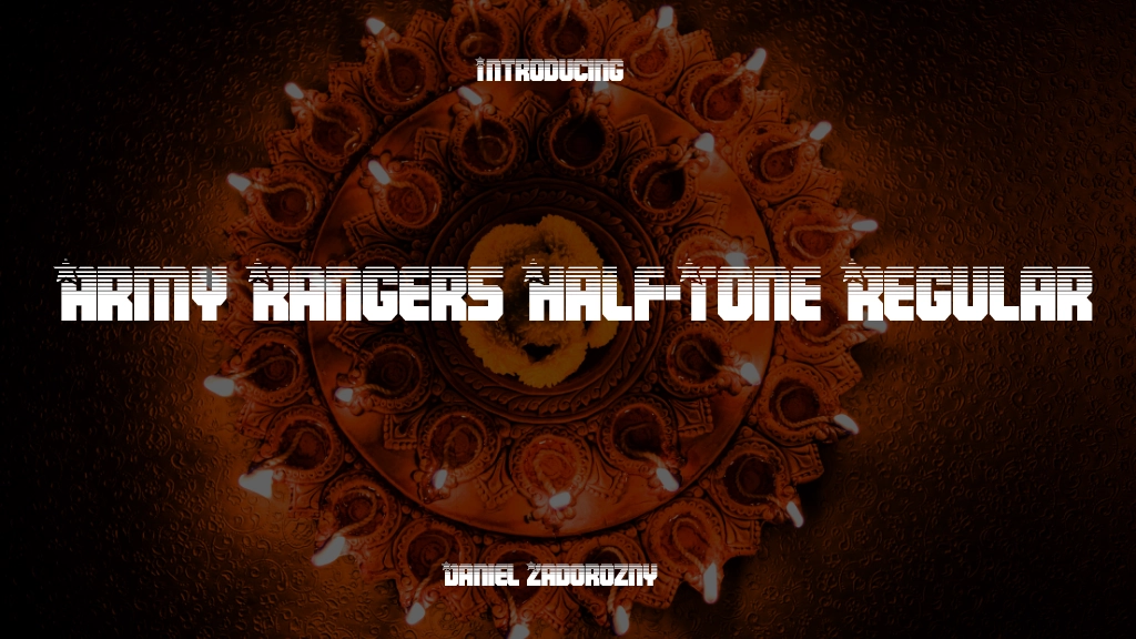 Army Rangers Half-Tone Regular Font Sample Image 1