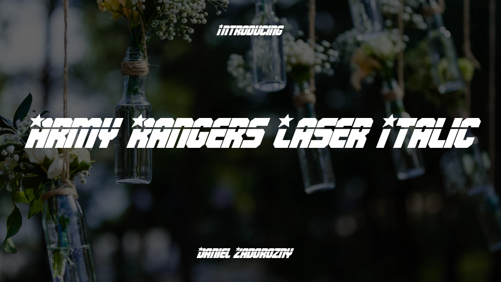 Army Rangers Laser Italic Font Sample Image 1