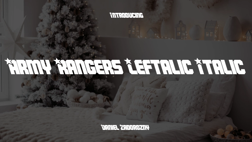 Army Rangers Leftalic Italic Font Sample Image 1