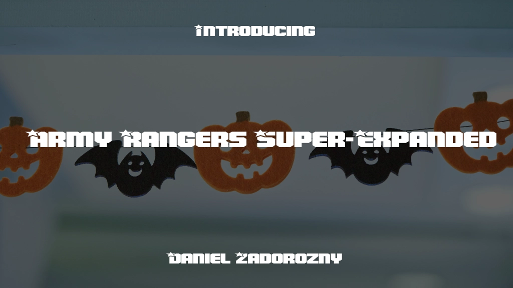 Army Rangers Super-Expanded Expanded Beispielbilder für Schriftarten  1