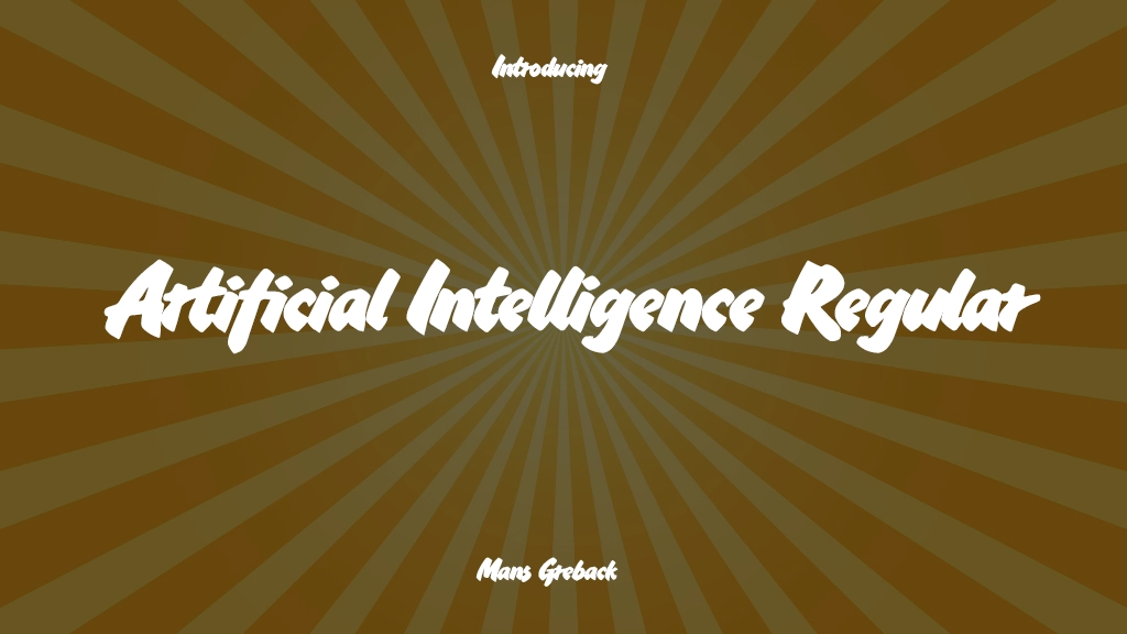 Artificial Intelligence Regular Font Sample Image 1