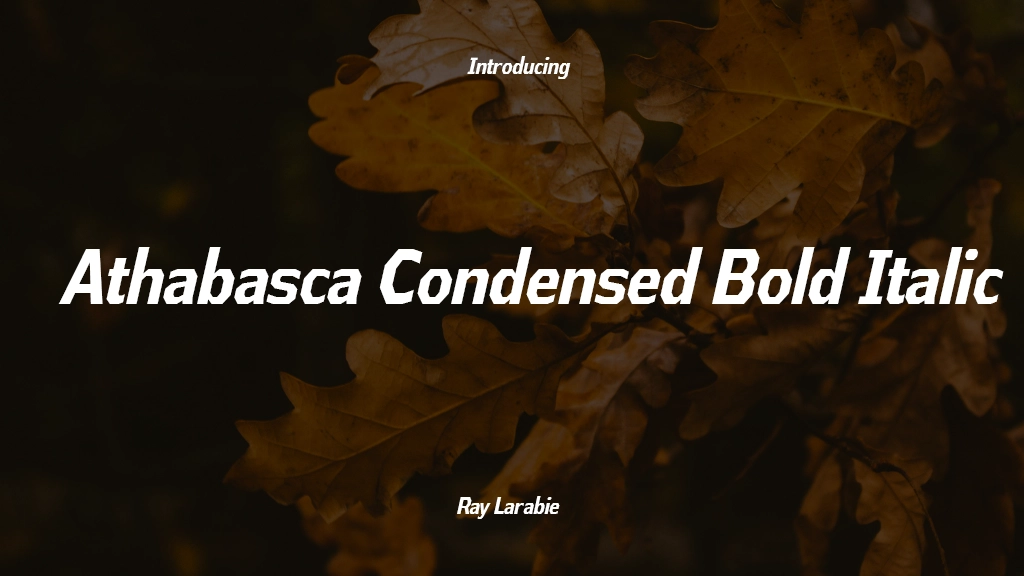 Athabasca Condensed Bold Italic Font Sample Image 1