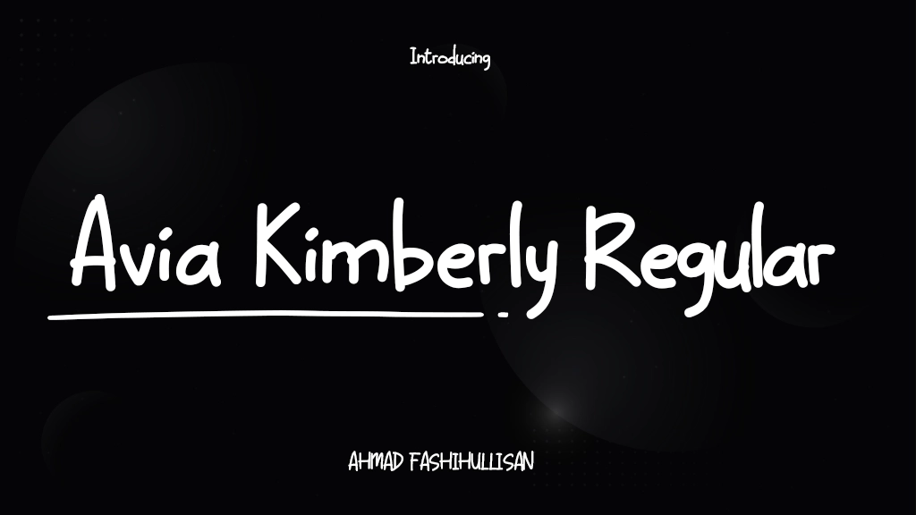 Avia Kimberly Regular Font Sample Image 1