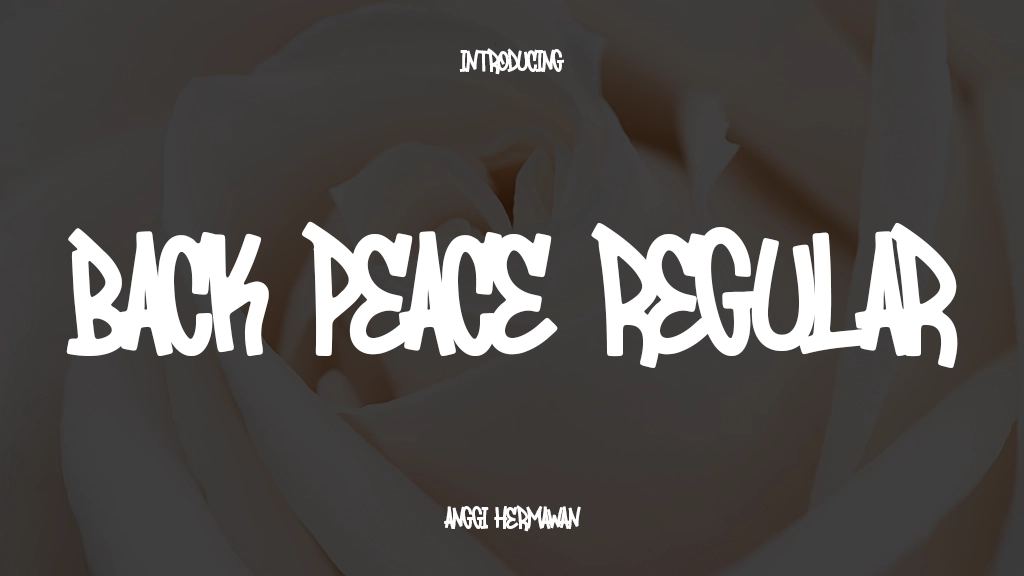 Back Peace Regular Font Sample Image 1