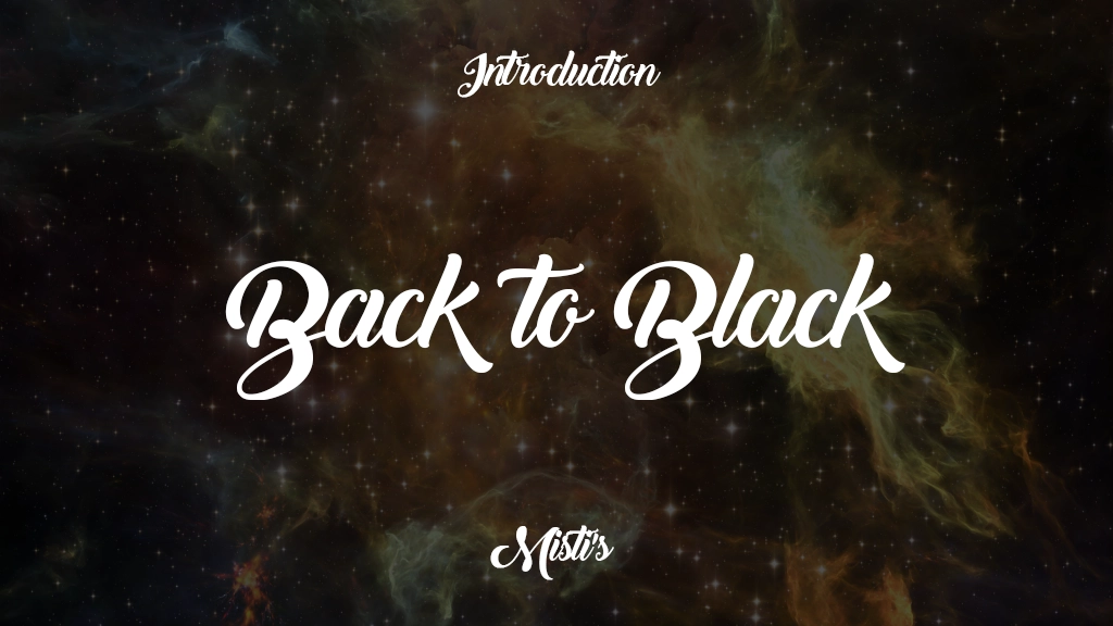 Back to Black Font Sample Image 1