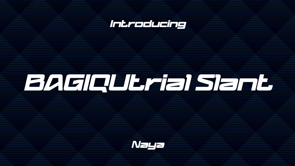 BAGIQUtrial Slant Font Sample Image 1