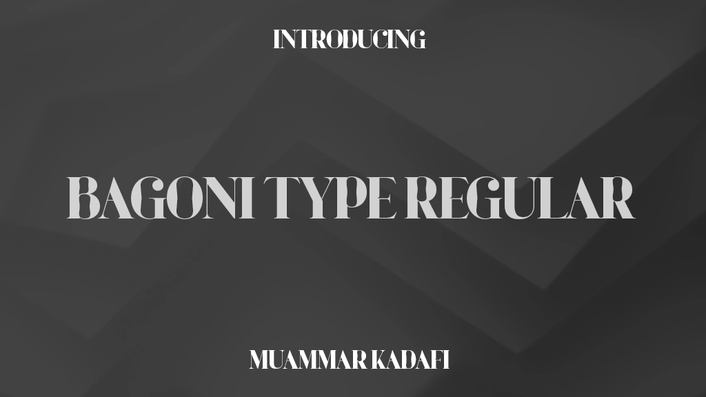 Bagoni Type Regular フォントサンプル画像  1