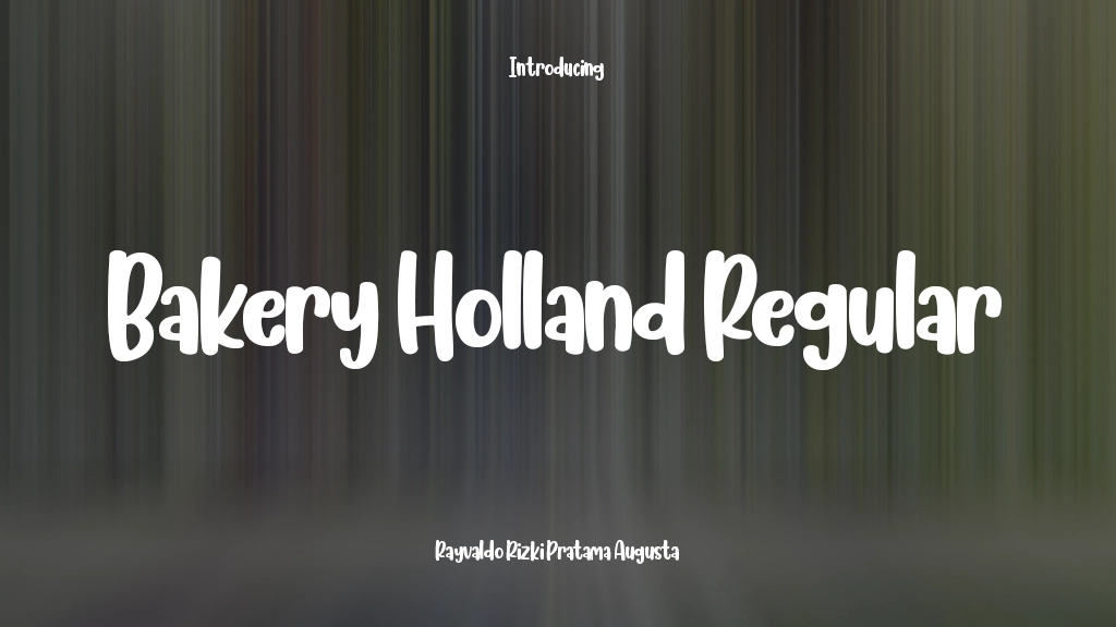 Bakery Holland Regular Font Sample Image 1