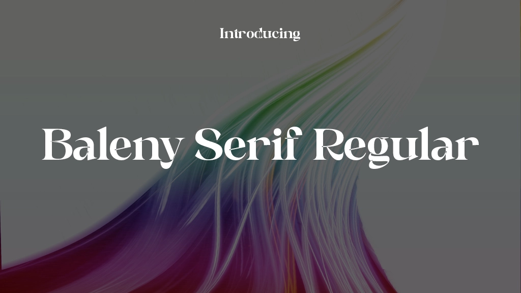 Baleny Serif Free Regular Font Sample Image 1