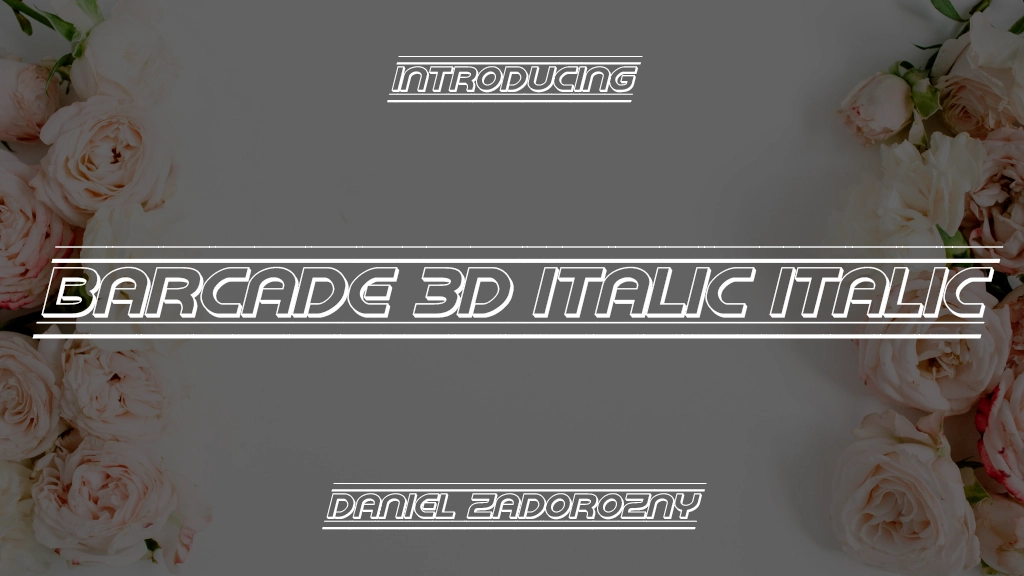 Barcade 3D Italic Font Sample Image 1