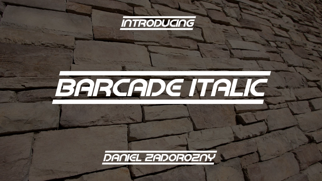 Barcade Italic Font Sample Image 1