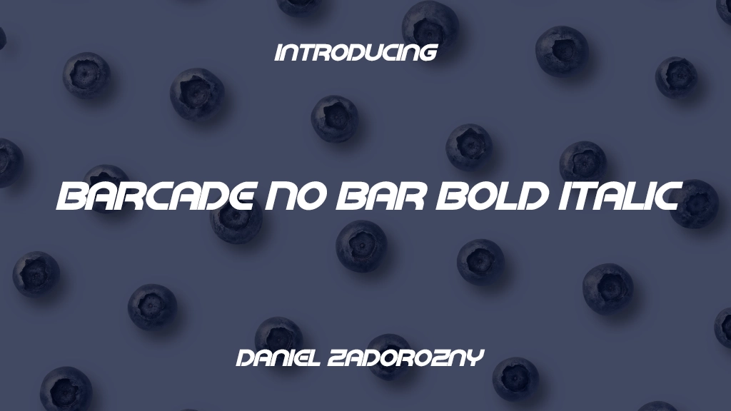 Barcade No Bar Bold Italic Font Sample Image 1