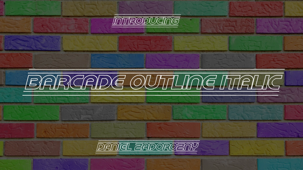 Barcade Outline Italic Font Sample Image 1