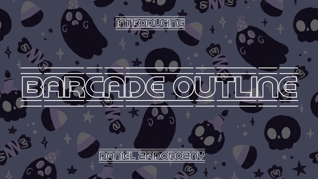 Barcade Outline Font Sample Image 1