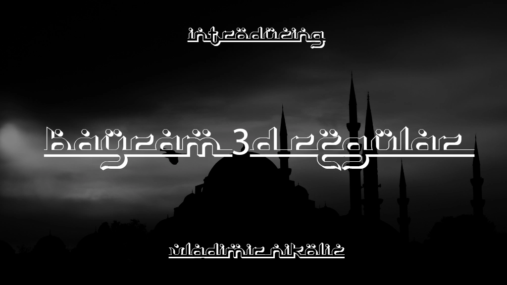 Bayram 3D Regular Font Sample Image 1