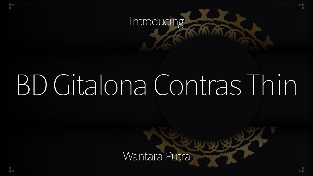 BD Gitalona Contras Thin Font Sample Image 1